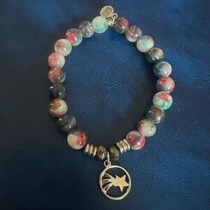 T. Jazelle 2017 Stars & Stripes, Cape Cod Made, Jasper Stretch Bracelet, NWOT